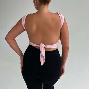 Shayna Top - Pink Backless Top